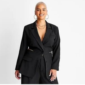 2pc Women's Cut Out Blazer - Future Collective XXL & Matching Shorts Black 16